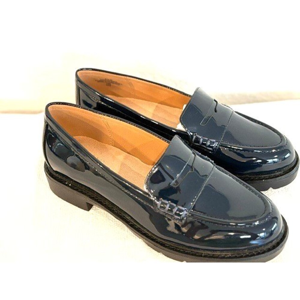 Rockport Kacey Penny Women’s Loafers Navy Patent Leather Cushioned US 6.5 M